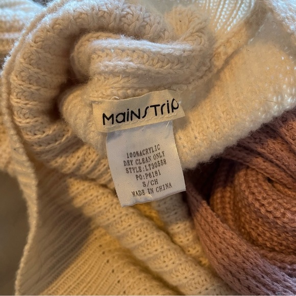 Women's Main Strip Striped Knot Back Sweater in Mauve Size Small - Picture 8 of 9